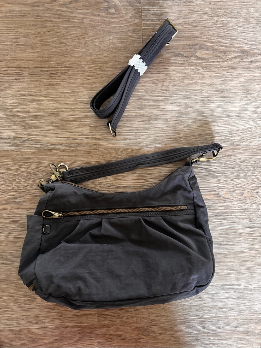 Travelon Anti-Theft Stylish Charcoal Crossbody Bag with Adjustable Strap